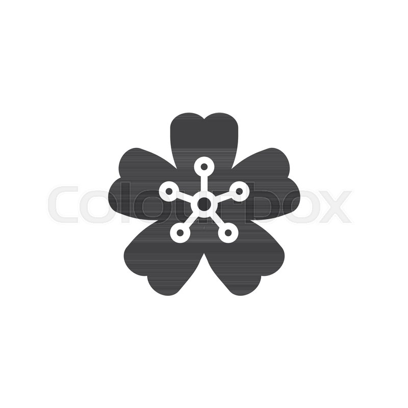 800x800 Cherry Blossom Vector Icon. Filled Flat Sign For Mobile Concept