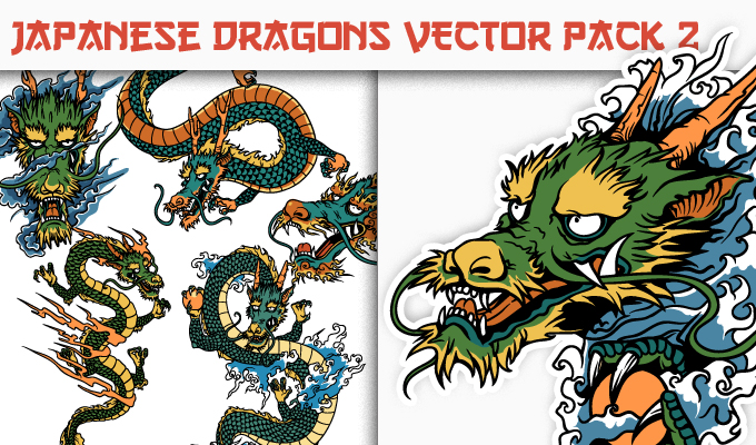 680x400 Dragons Vector Pack 2