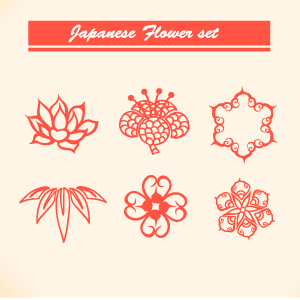 300x300 Japanese Floral Vector Set 2