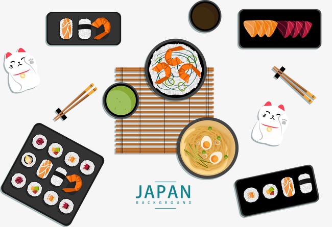 650x445 Japanese Food Culture Elements Background, Food Vector, Vector