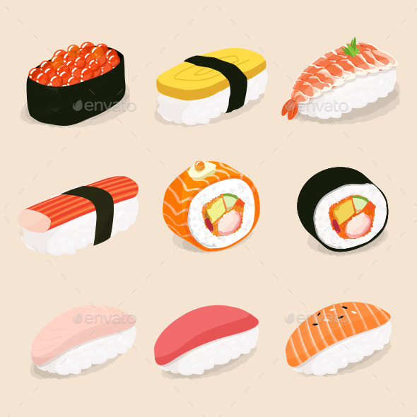 590x590 Sushi Vector By Stevecopyz Graphicriver