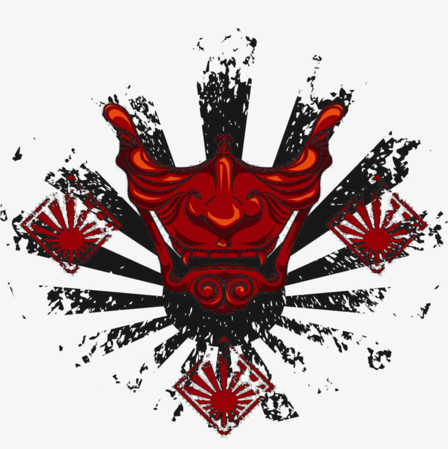 650x651 Red And Black Mask Vector Warrior, Red, Samurai Vector, Japan Png