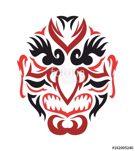 448x500 Tribal Evil Mask. Japanese Tengu Stock Image And Royalty Free