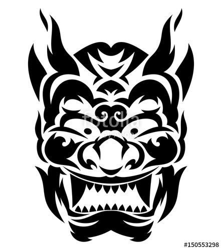 443x500 Tribal Japanese Evil Mask Stock Image And Royalty Free Vector