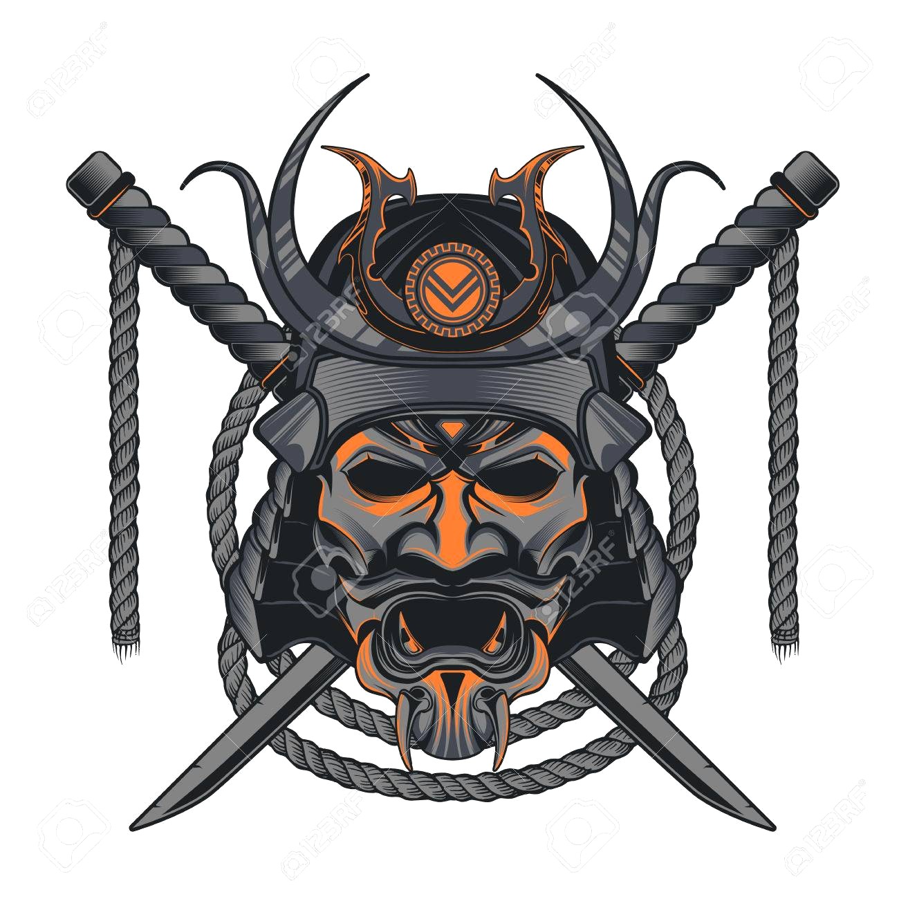 1300x1300 Vector Samurai Mask Japanese Traditional Martial Royalty Free Also