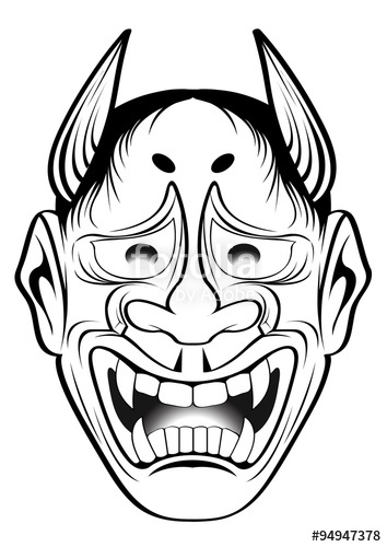 354x500 Vector Illustration Graphic Tattoo Japanese Style Japan Kabuki