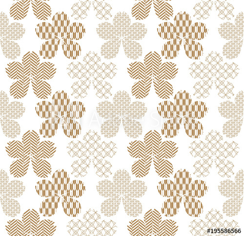 500x484 Japanese Pattern Vector. Gold Floral Background. Cherry Blossom