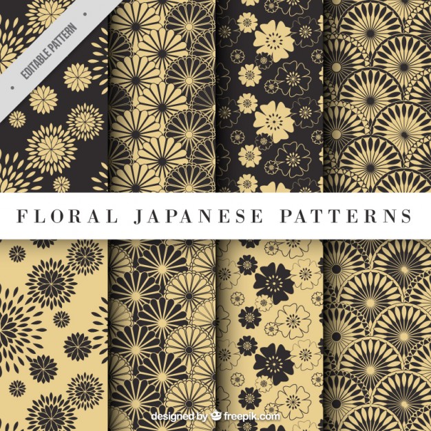 626x626 Yellow Floral Japanese Pattern Vector Free Download