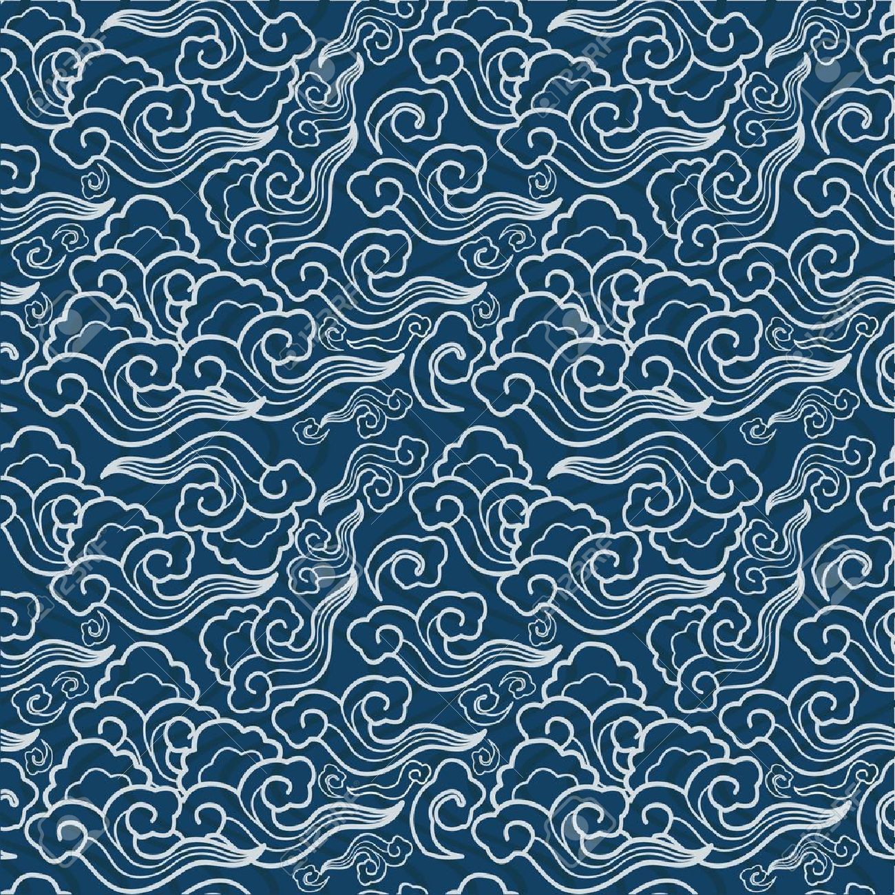 1300x1300 Traditional Japanese Seamless Patterns With Geometric And Nature