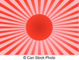 254x194 An Illustration Of A Japanese Sun With Pink Blossom Flowers On A