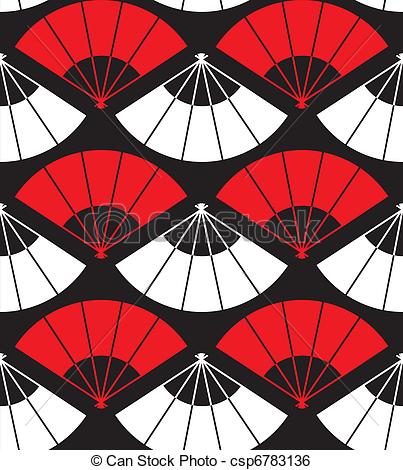 403x470 Japan Fan Abstract Background In Red, White And Black. Vector File