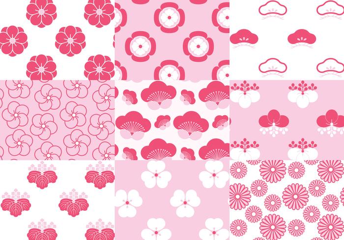 700x490 Japanese Blossom Floral Pattern Vector Pack