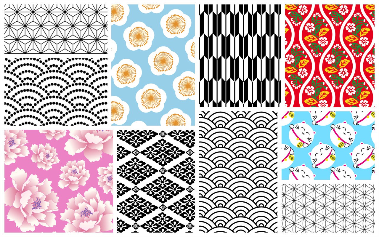1280x800 Japanese Seamless Vector Patterns Pack