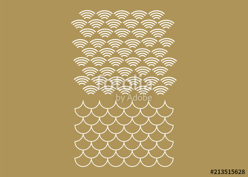 500x357 Japanese Circle Vector Pattern. Wave Pattern. Sea Japan Pattern