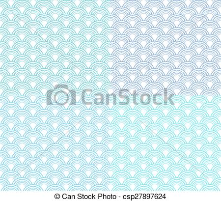 450x409 Vector Wave Seamless Pattern. Japanese Vector Wave Seamless