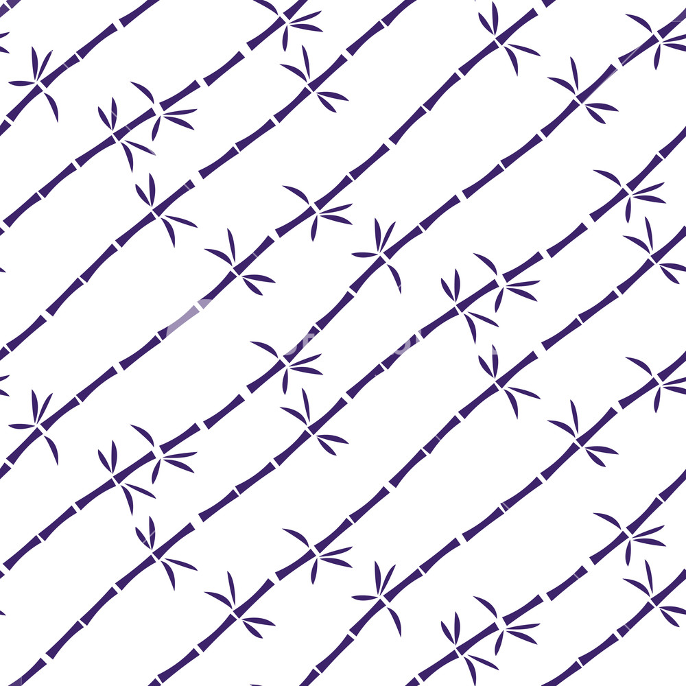 1000x1000 Bamboo Plant Simple Seamless Vector Pattern. Japanese Traditional