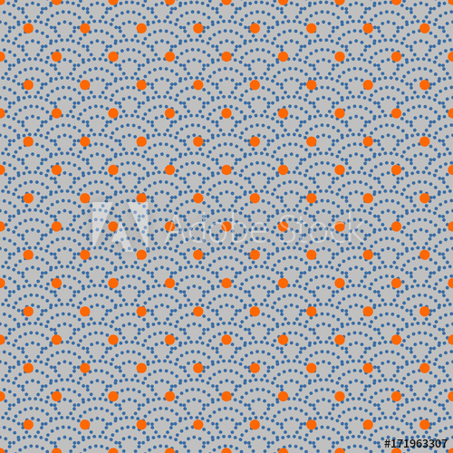 500x500 Japanese Wave Dotted Traditional Vector Seamless Pattern In Gray
