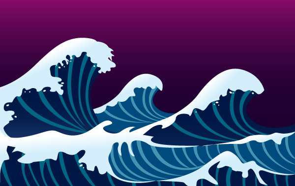 600x380 Waves And Foam Vector Free Vector Download In .ai, .eps, .svg Format