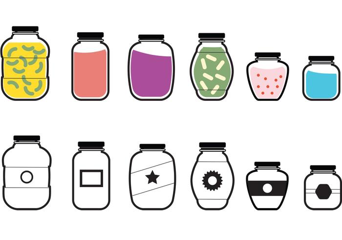 700x490 Mason Jar Vector Icons