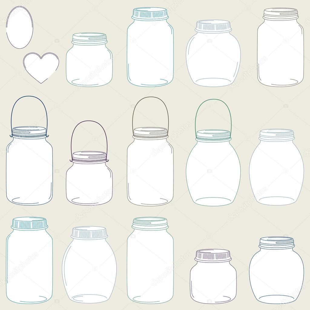 1024x1024 Drawn Mason Jar Vector