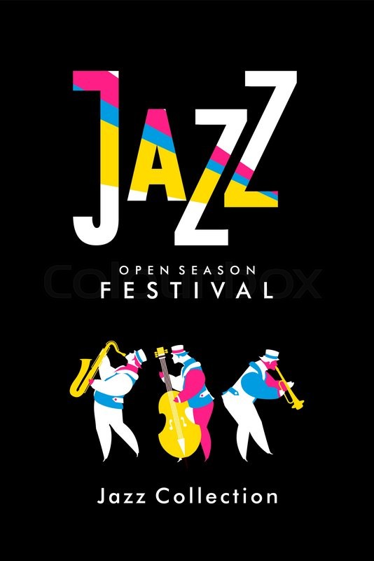 534x800 Vector Poster Presentation Music Band Jazz Bands Stock Vector