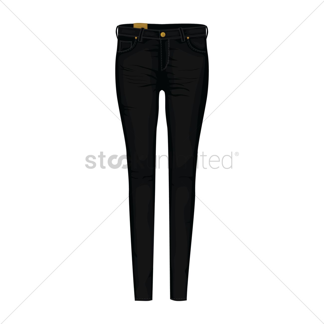 1300x1300 Black Jeans Vector Image