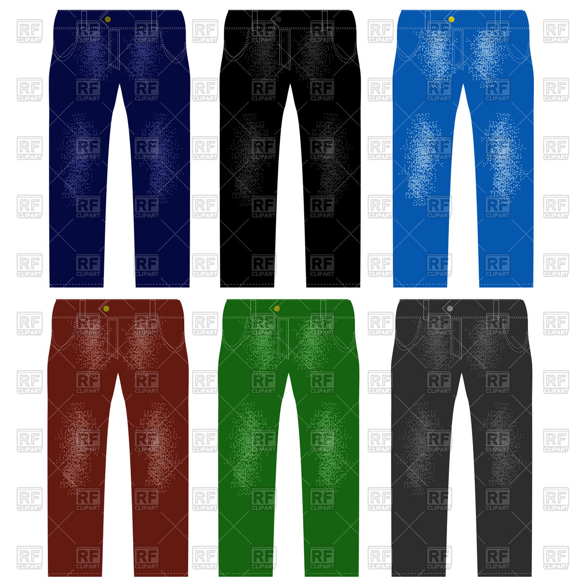 1200x1200 Set Of Colored Jeans Vector Image Vector Artwork Of Signs