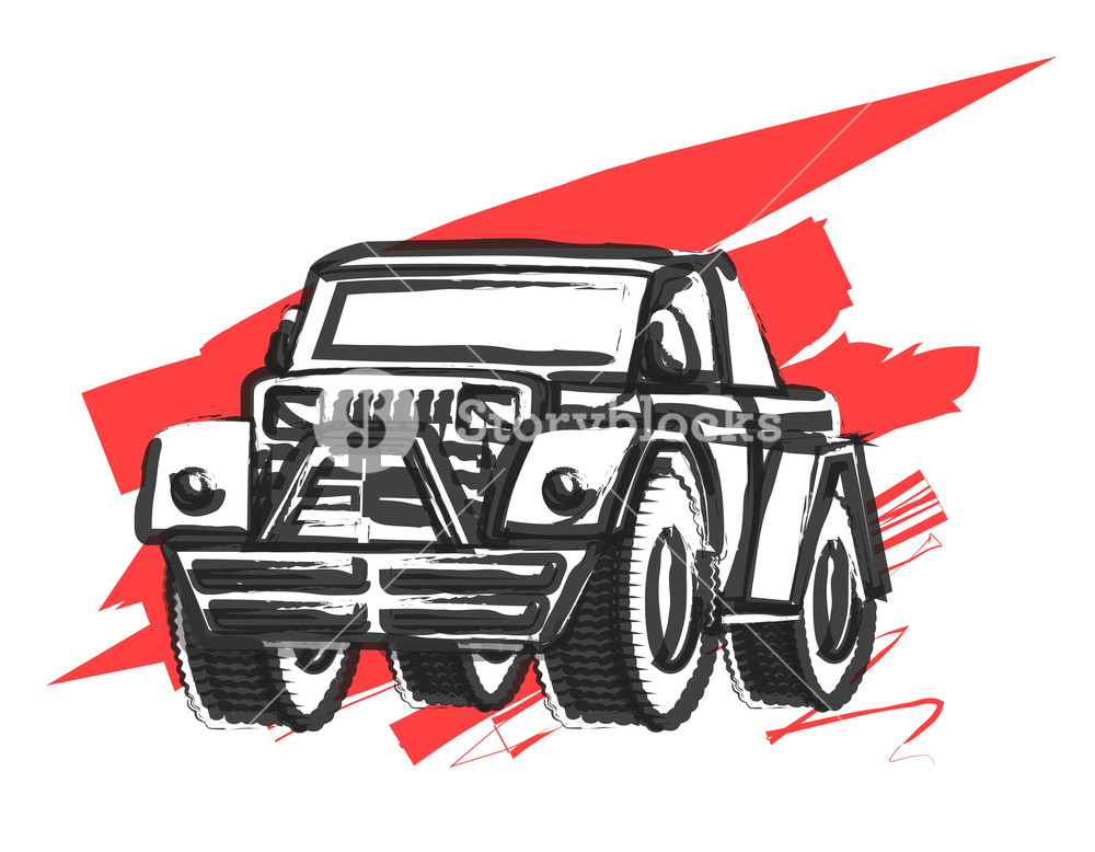 1000x778 Abstract Retro Jeep Vector Royalty Free Stock Image
