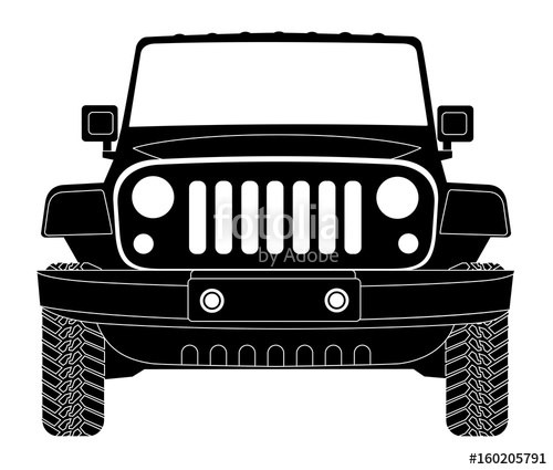 500x425 Jeep Silhouette In Front Vector Eps 10 Stock Image And Royalty