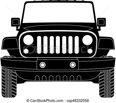 450x400 Jeep Silhouette In Front Vector Eps 10.