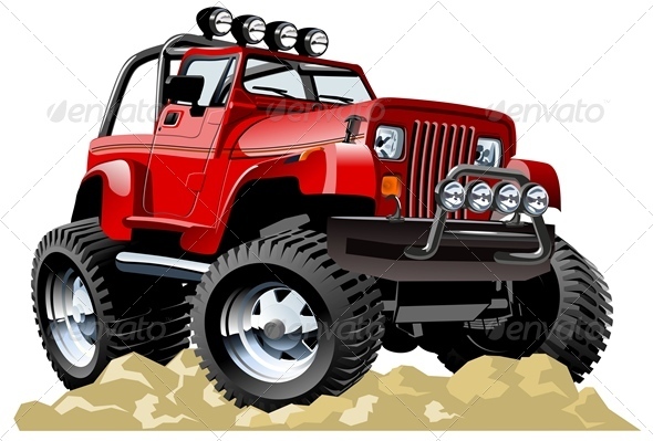 590x399 Vector Cartoon Jeep By Mechanik Graphicriver
