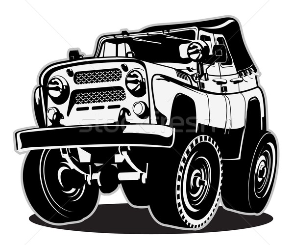 600x499 Cartoon Jeep Vector Illustration Mechanik ( 4560123) Stockfresh