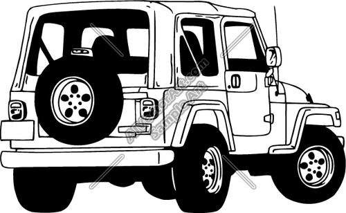 500x308 Jeep Soft Top Rear View Clipart And Vectorart Vehicles