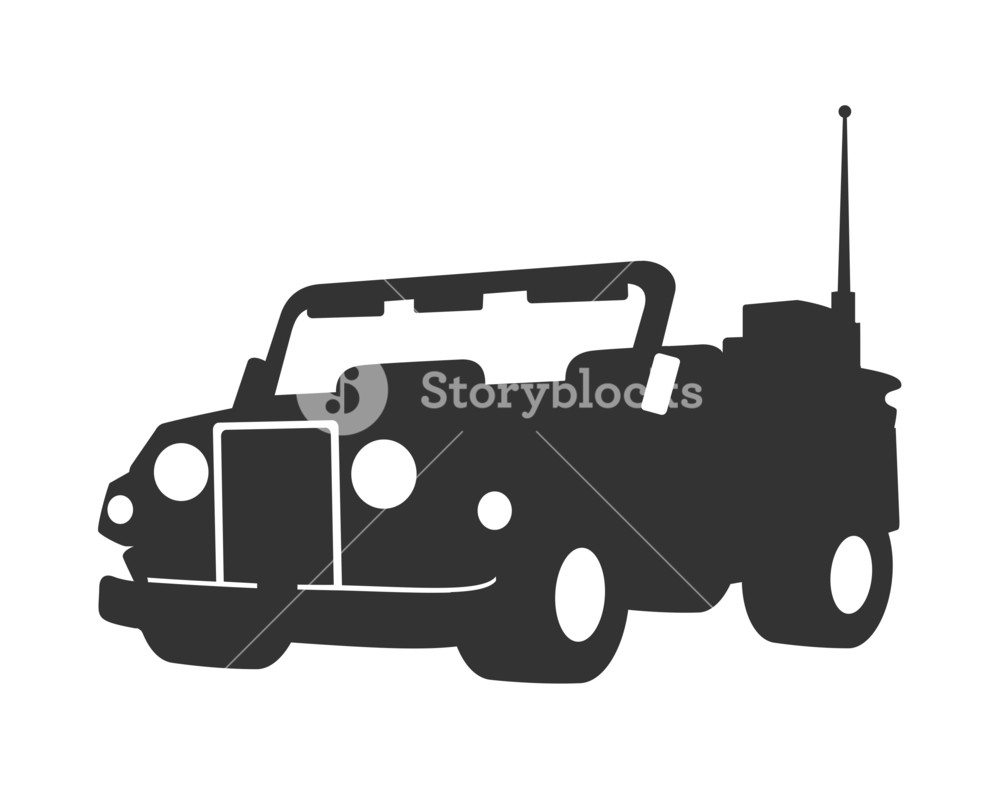 1000x789 Open Jeep Vector Shape Royalty Free Stock Image
