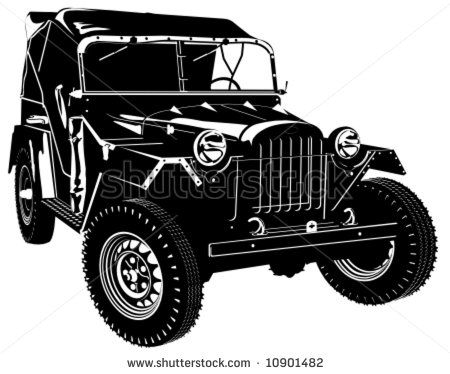 450x374 Vector Hi Detailed Silhouette Army Jeep Isolated On White