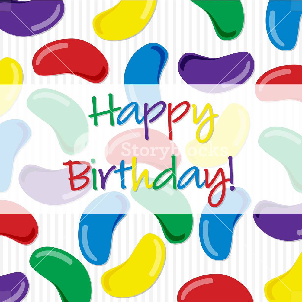 1000x1000 Jelly Bean Happy Birthday Card In Vector Format. Royalty Free