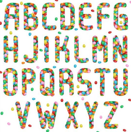 534x539 Jelly Beans Alphabet Vector Free Download