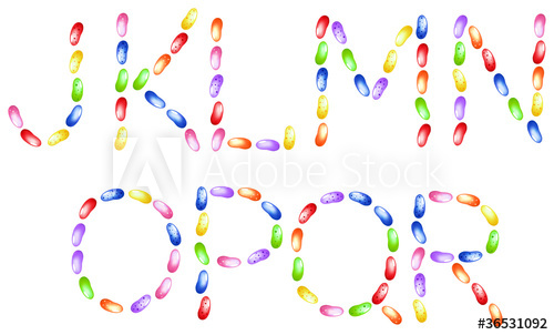 500x302 Vector Jelly Beans Alphabet On A White Background