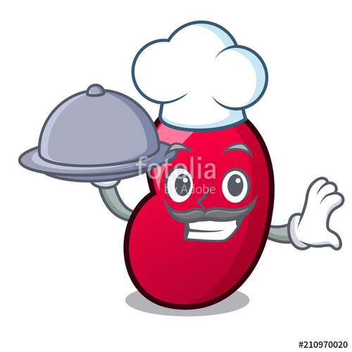 500x500 Chef With Food Jelly Bean Mascot Cartoon Stock Image And Royalty