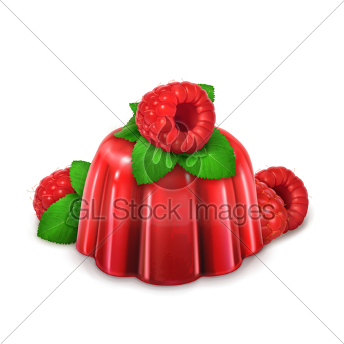 500x500 Raspberries And Mint Jelly, Vector Gl Stock Images