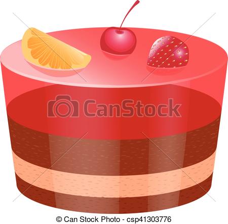 450x443 Vector Illustration Icon Cake With Jelly And Fruit Berries
