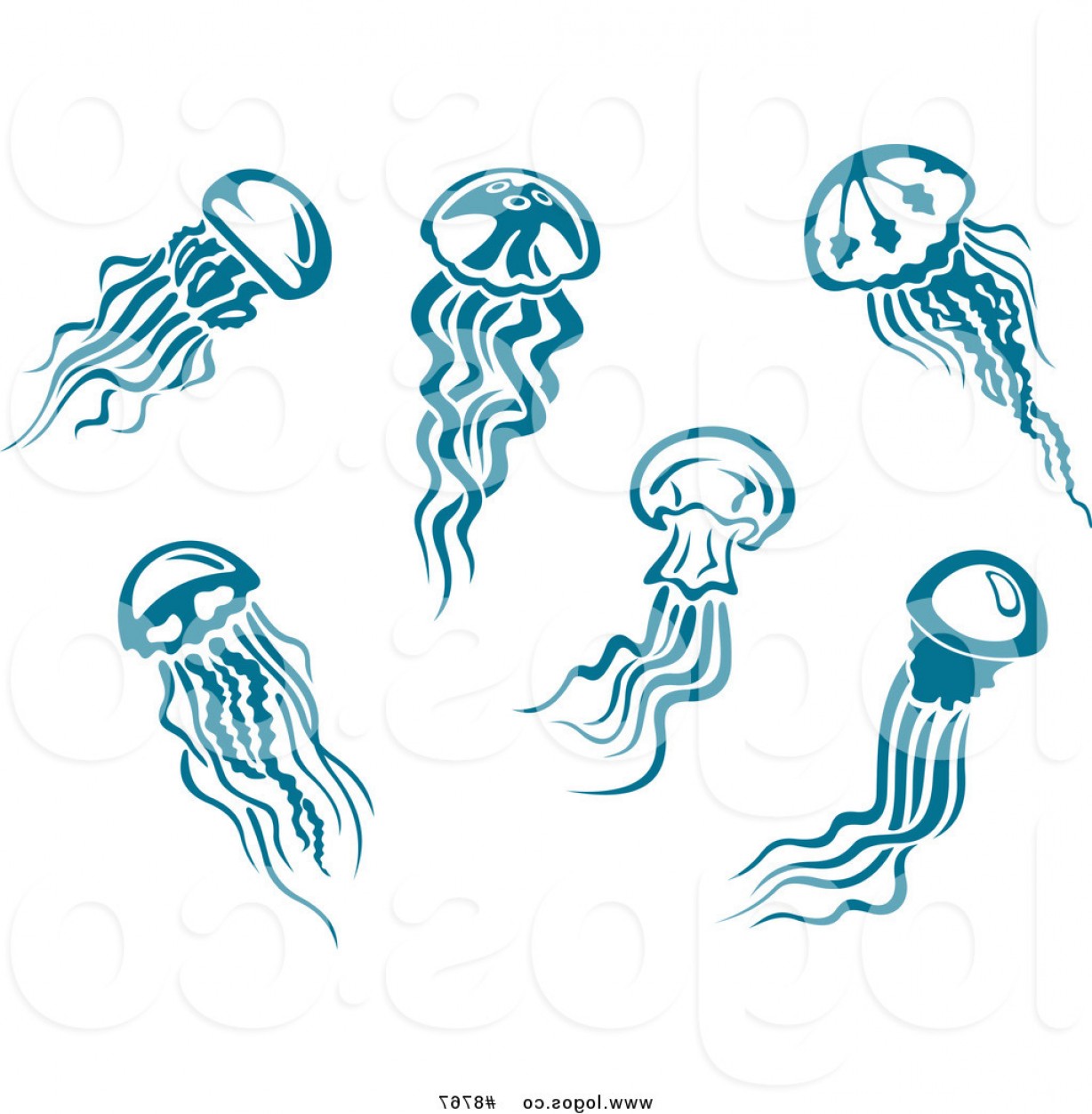 1228x1252 Royalty Free Clip Art Vector Logos Of Teal Jellyfish By Vector