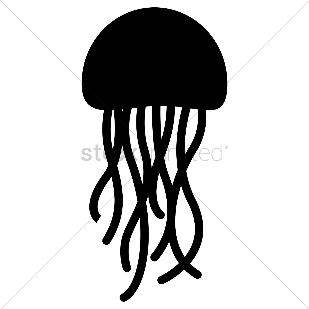 1300x1300 Silhouette Of Jellyfish Vector Image