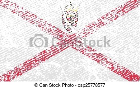 450x284 Flag Of Jersey With Old Texture. Vector Illustration.