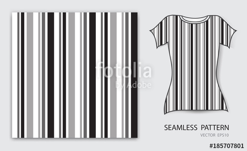 500x306 Black Lines Seamless Pattern Vector Illustration, T Shirt Design