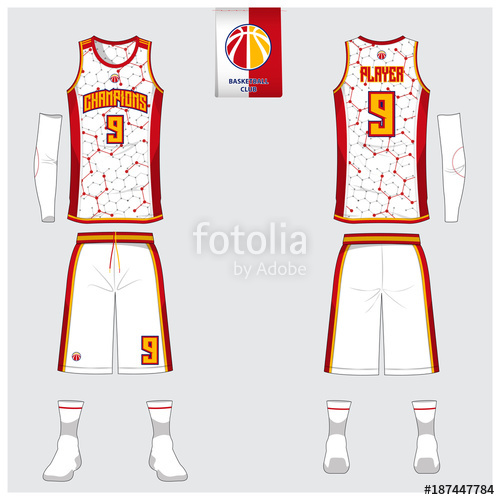 500x500 Basketball Uniform Template Design. Tank Top T Shirt Mockup For