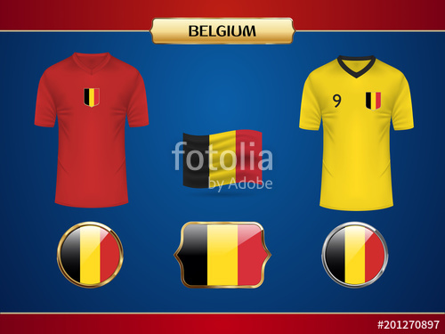 500x375 Belgium Team Football World Championship 2018 Jersey. Vector