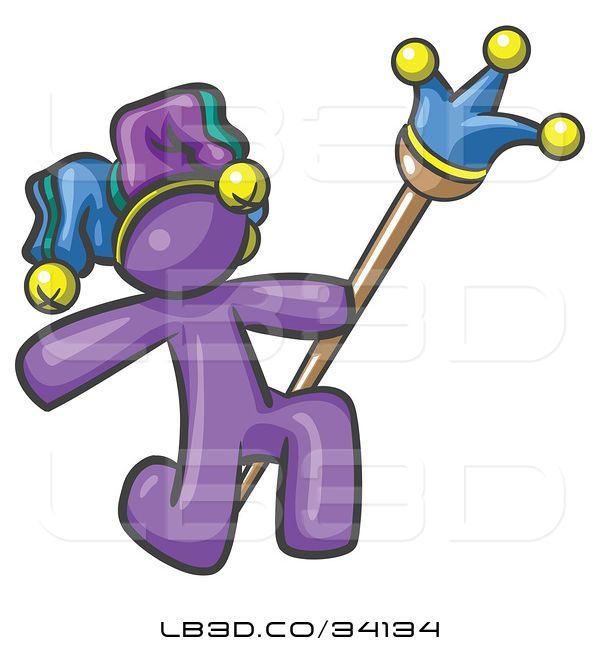 600x652 Vector Illustration Of Purple Design Mascot Guy Court Jester