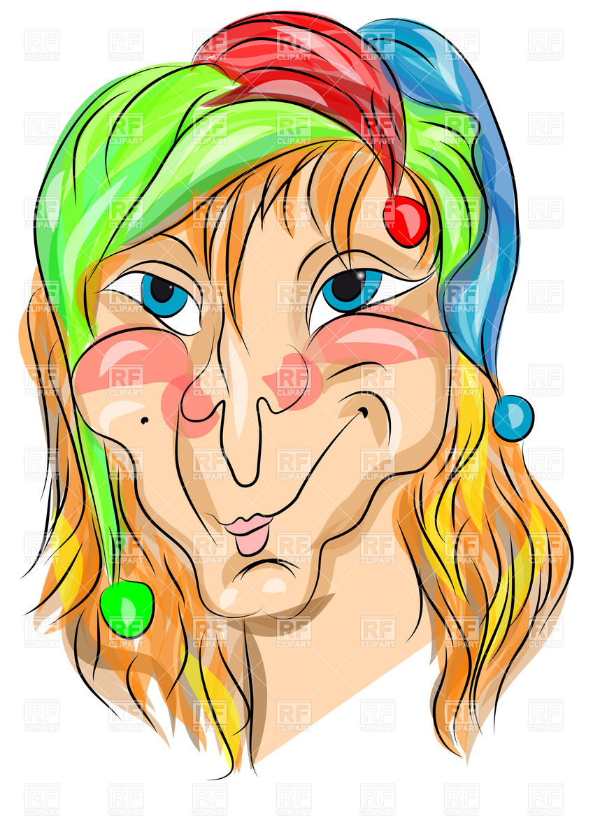 848x1200 Cartoon Jester Portrait Vector Image Vector Artwork Of People