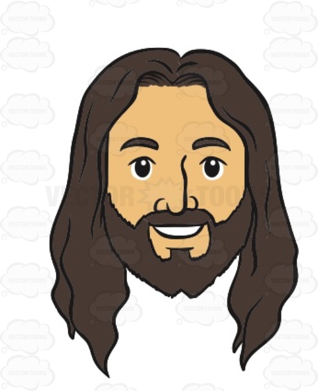 651x800 Head Of Jesus With His Eyes Open And Smiling Clipart By Vector Toons